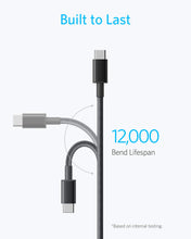 Load image into Gallery viewer, Anker Nylon Cable 322 USB-C to USB-C - 6ft - 60W - Black | A8753H11