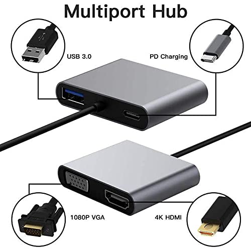 4 in 1 Type c to HDMI / VGA / USB3.0 / PD