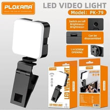 Load image into Gallery viewer, Plokama PK-79 Led Video Lig.ht Portable Phone Fill Light Clip COMPUTER MOBILE LIVE BROADCAST BEAUTIFICATION FILL CAMERA PHOTO Accessories: Phone Tripod, Phone Mount, LED Light and Microphon
