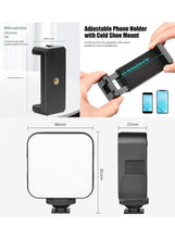 Load image into Gallery viewer, Plokama PK-777 Professional Photography Kit with HD Microphone, 7W LED Flash, and Tripod for Phones and Cameras - Black