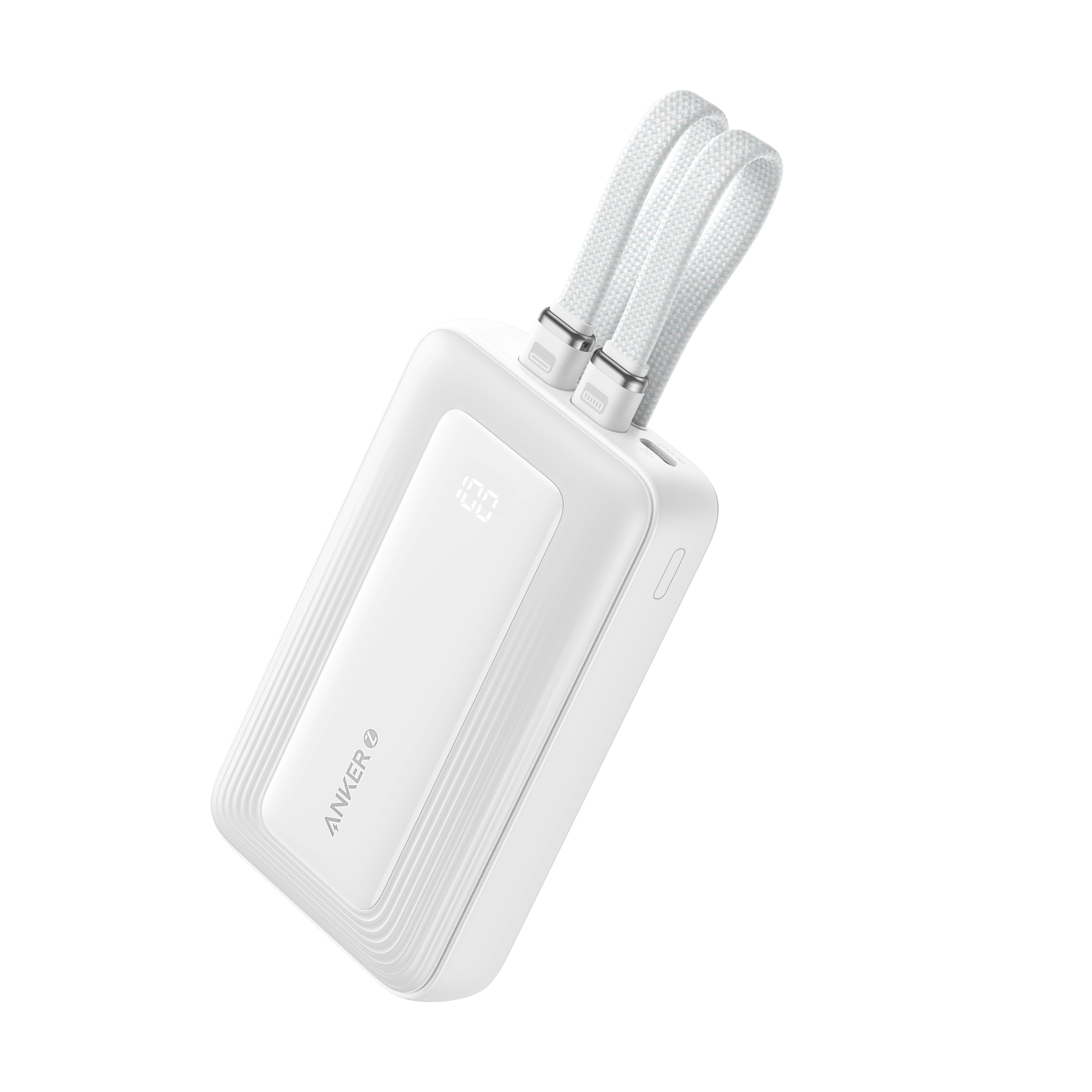 Anker Powerbank, 10.000mAh 30W Max. Portables Schnell-Ladegerät Mit Integriertem USB-C & MFi-zertifiziertem Lightning-Kabel, 1 USB-C, 1 USB-A, Akkupack Für IPhone 17/16 Modelle, MacBook, Galaxy Etc
