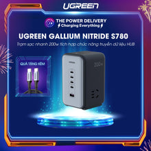 Load image into Gallery viewer, UGREEN 200W USB C GaN Charger-5 Ports Desktop Charger and 2 power socket