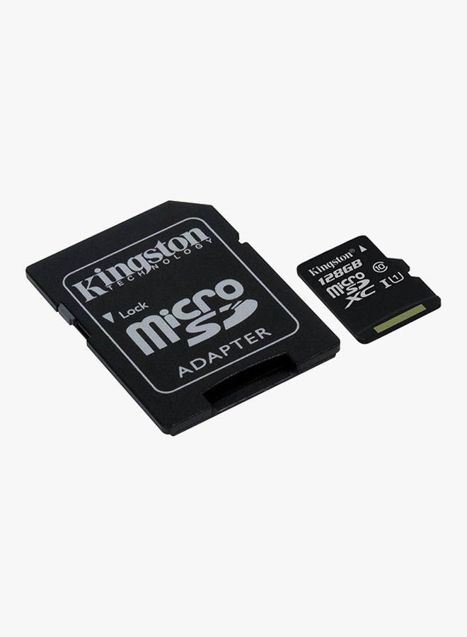 MicroSDHC Class 10 Canvas Flash Memory Card With Adapter 128 GB