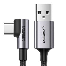 Load image into Gallery viewer, Ugreen US284 50941 USB-A (straight) / USB-C (angled) 3A Cable 1m - Gray