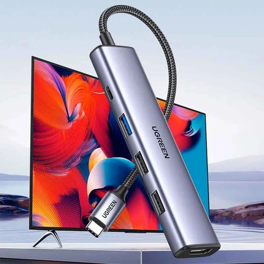 UGREEN 15495 CM478 5-in-1 USB-C 4K 30Hz Multifunction Adapter Hub -Space Grey