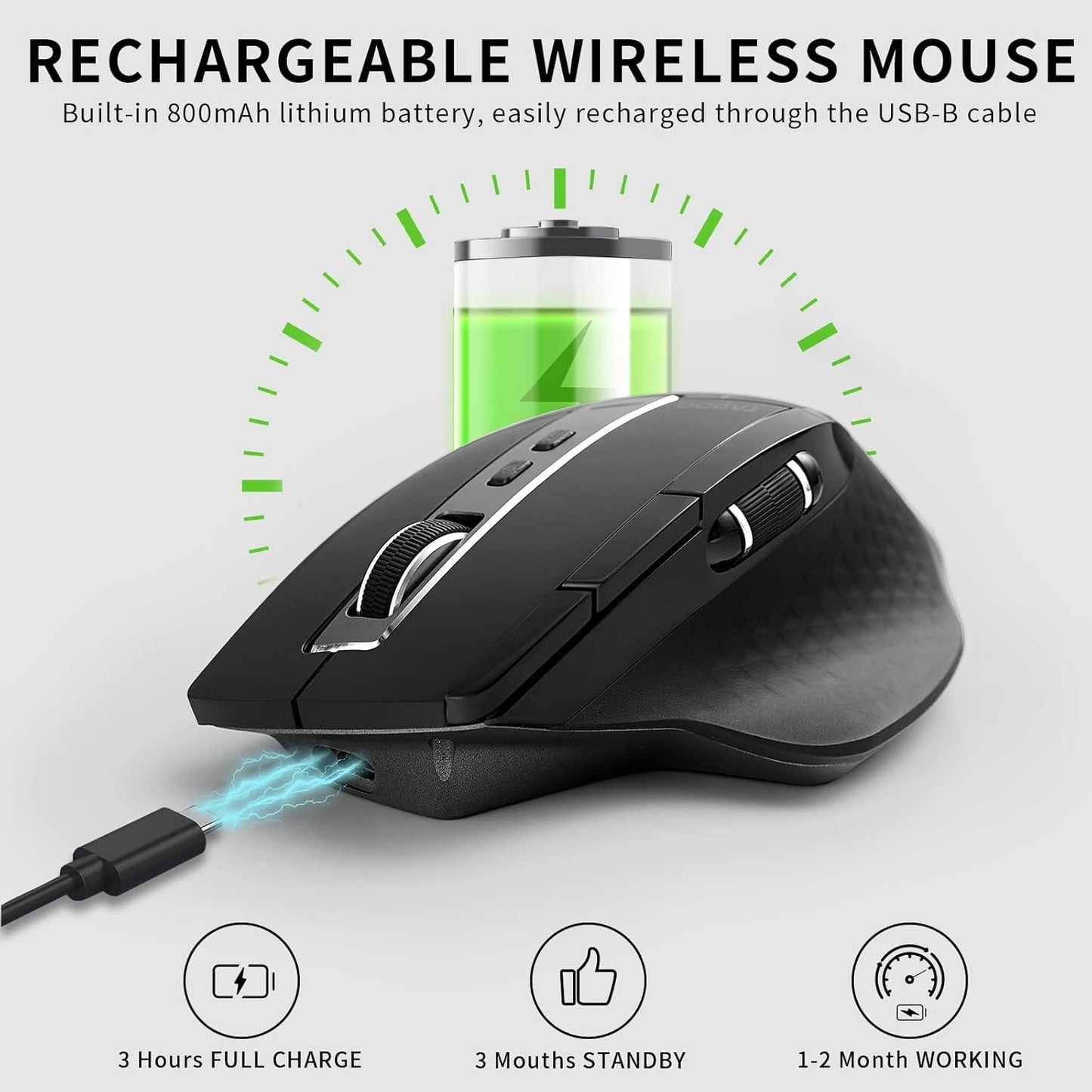 Rapoo M160 Multi Mode Silent Bluetooth Black Mouse