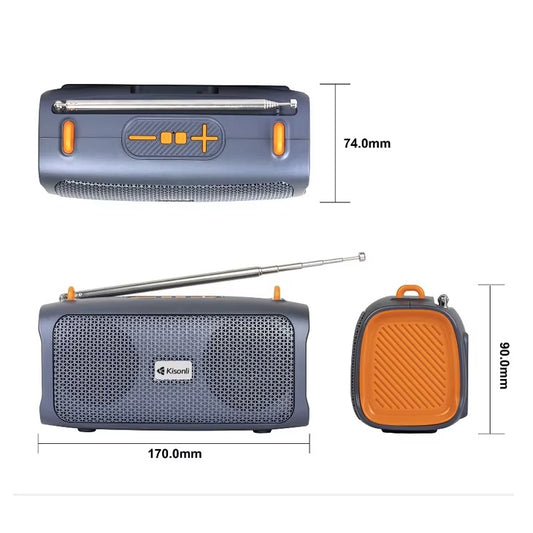 Kisonli KS-2003 Mp3 Solar BlueTooth Speakers