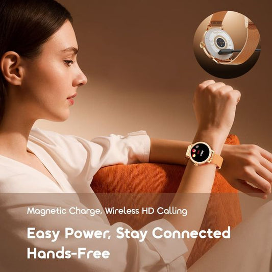 Oraimo Watch Muse 2 (OSW-833N) – 1.32" AMOLED Smartwatch with HD Calling, Gold
