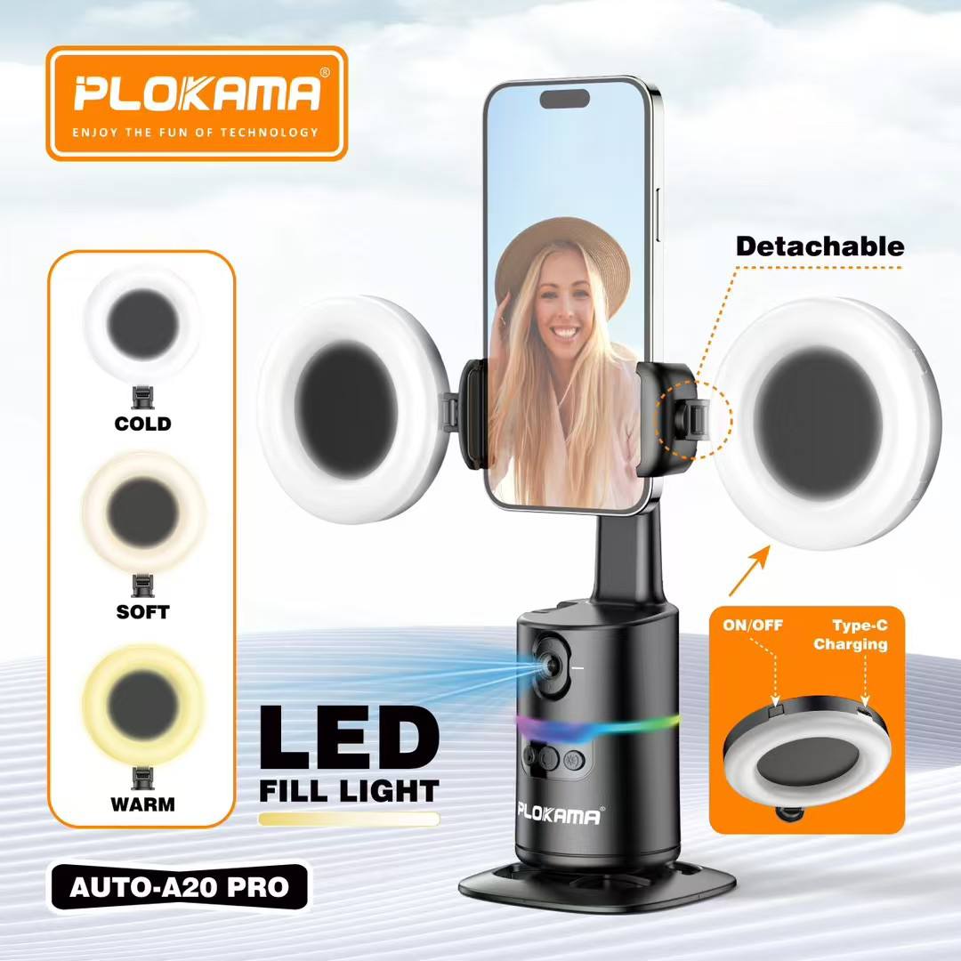 PoLkama A20-PRO Mobile Phone Stabilizer with 360° Face Tracking, SELFIE Type-C Port & Remote