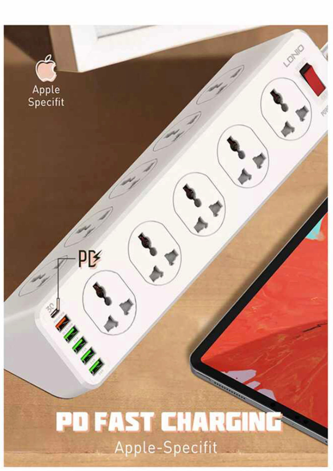 LDNIO 10 power socket , 6 charger port
