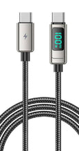Load image into Gallery viewer, Lanex Data Cable USB-type c to type-c -100watt- with led screen - وصله شحن تايب سى  لتايب سى