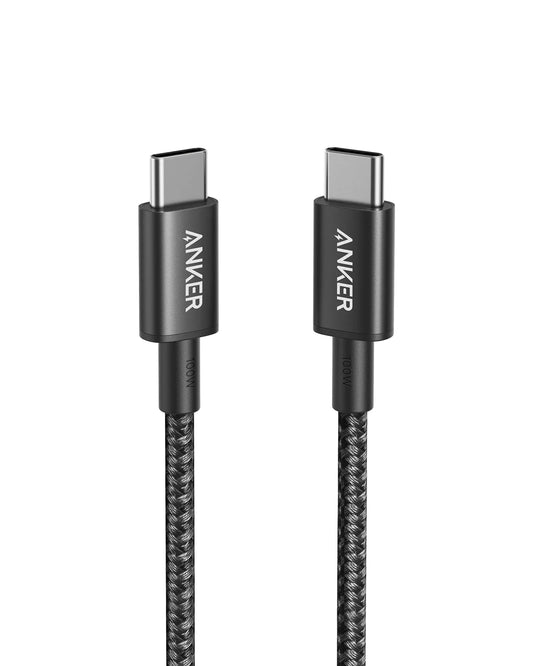 Anker Nylon Cable 333 USB-C to USB-C - 6ft - 100W - Black | A8757H11