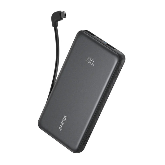 Anker Zolo PowerBank 10,000mAH 22.5W Built-In USB-C Cable - Black