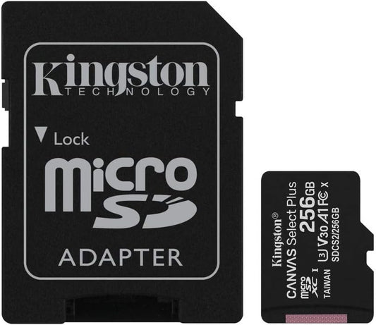 Kingston Canvas Select Plus 256GB microSD Card Class 10 UHS-I speeds up to 100MB/s with Adapter (SDCS2/256GBIN)