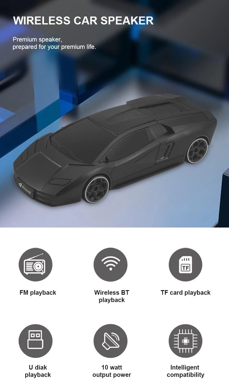 B6 Bluetooth Car Speaker - Unique Design - 1800mAh Battery - 5W Stereo Sound