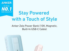 Load image into Gallery viewer, Anker Zolo Magnetic Power Bank (10K,30W,Built-in USB-C Cable)
