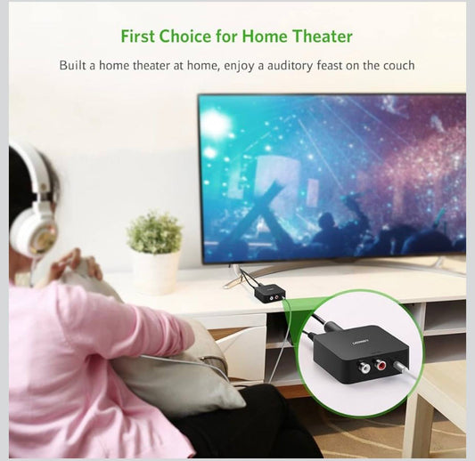 UGREEN Digital to Analog Audio Converter (DAC) - Optical/Coaxial to RCA & 3.5mm