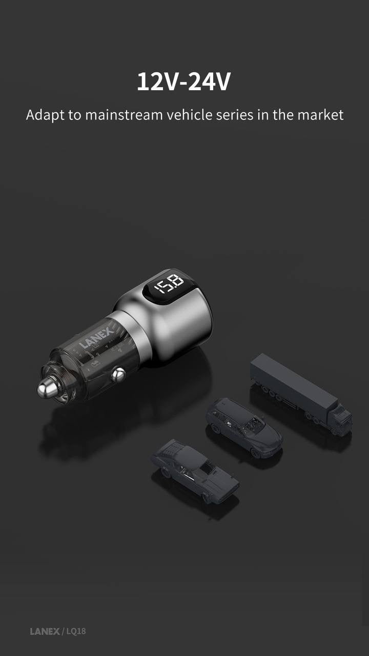 Lanex 75 watt car charger , 2 outlet