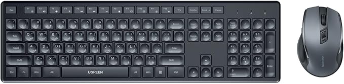 UGREEN Wireless Keyboard and Mouse Combo,2.4GHz مطبوع الحروف العربي