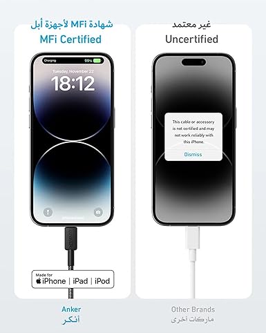 ANKER 322 Powerline II Flow, USB-C to Lightning Cable [ 3ft MFi Certified] - Black