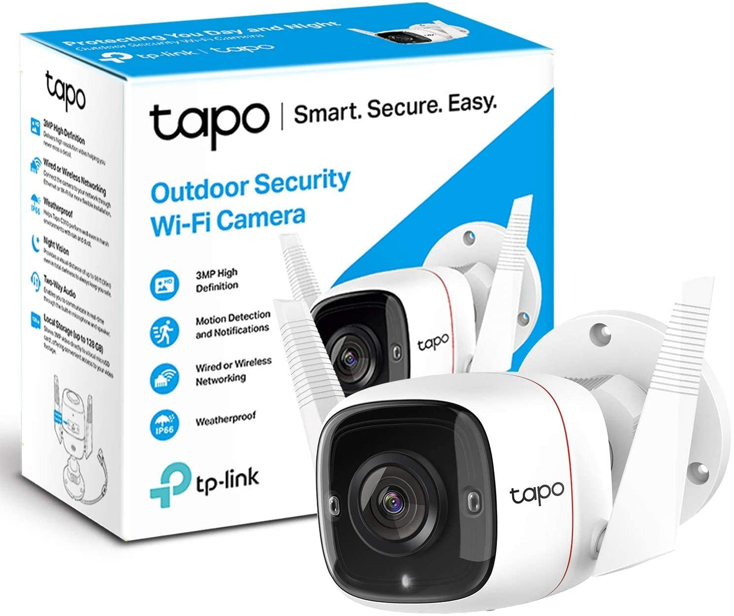 TP-Link C310 Tapo Outdoor Smart Security Camera with Night Vision Mode, 3 MP