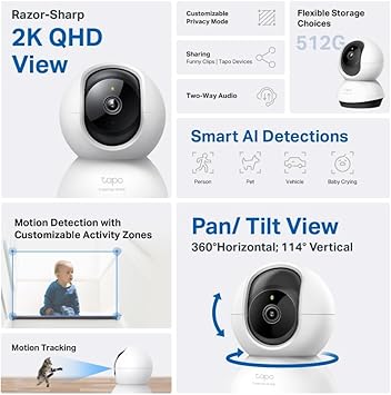 Tapo TP-Link C220 Pan/Tilt Smart AI 2K 4MP QHD