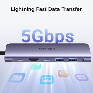 UGREEN 7-in-1 USB-C Hub 4K HDMI, 100W PD, SD/TF Card Reader (45521)