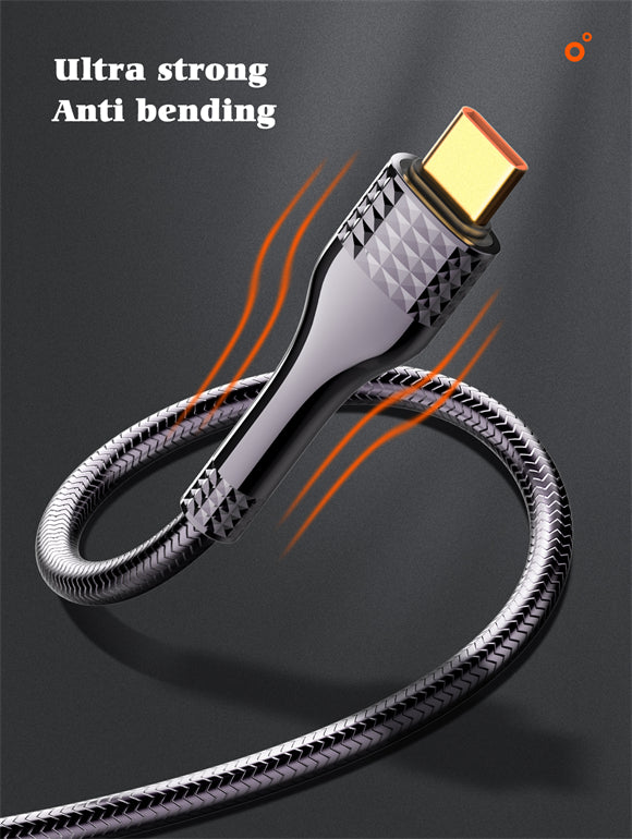 LDNIO 65W Woven Aluminium Foil USB3.0 Data Cable , 2 meter