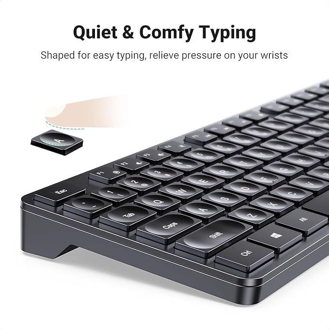 UGREEN Wireless Keyboard and Mouse Combo,2.4GHz مطبوع الحروف العربي