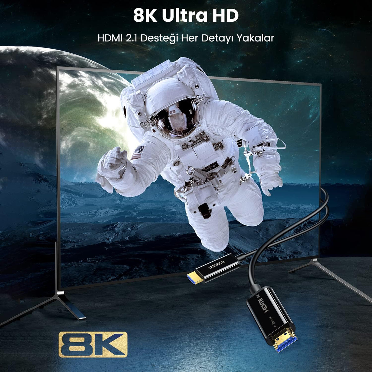 UGREEN 8K HDMI 2.1 Fiber Optic Cable 50m (55510)