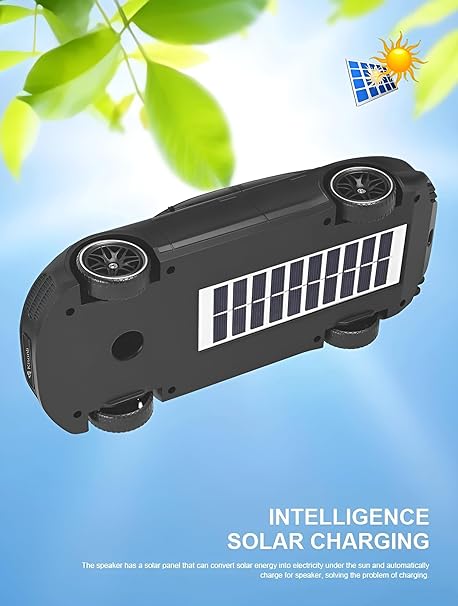 B5 Car Speaker - Solar Charging - Support Bluetooth, FM Radio, TF CARD, U disk