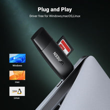 Load image into Gallery viewer, Ugreen 80191 USB-C +USB TF/SD 3.0 Card Reader Black
