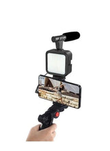 Load image into Gallery viewer, (PK-771) Video Recording Kit for Video Shooting and YouTube Video Recording for Any Mobile Phone or Digital Camera with LED Light Microphone and Phone Holder
