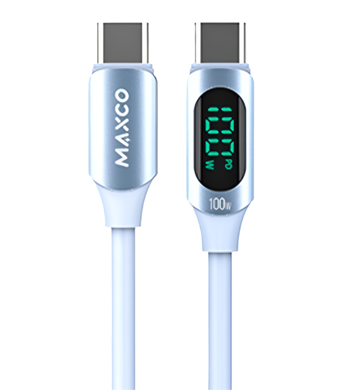 MAXCO 100 watt silicone cable digital display type-c to type-c -120 cm
