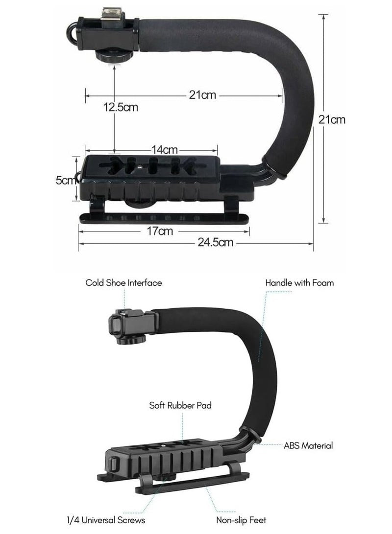 Plokama PK-777 Professional Photography Kit with HD Microphone, 7W LED Flash, and Tripod for Phones and Cameras - Black