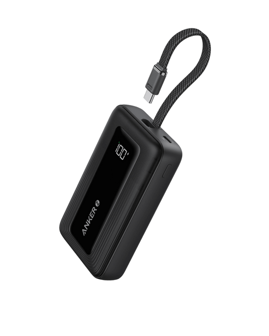 Anker Zolo Power Bank (10K, 30W, Built-In USB-C Cable)