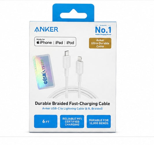 Anker USB-C to Lightning Cable (6 ft, Braided)