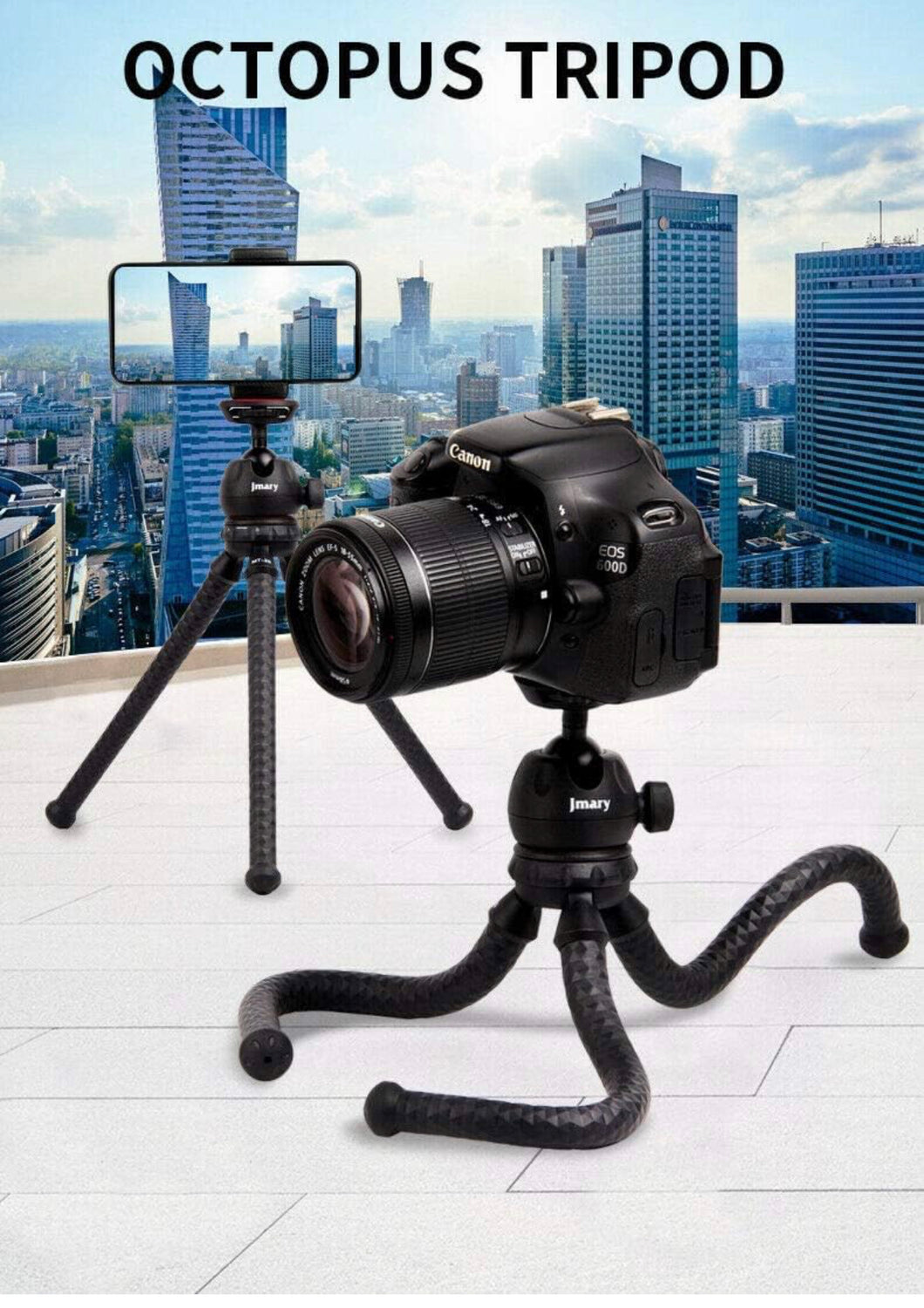 JMARY MT-25 - Table Top Mini Portable Flexible Tripod Stand for Mobile Phones and DSLR & Digital Cameras