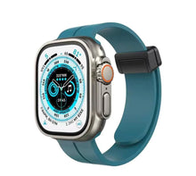 Load image into Gallery viewer, Magnetic silicone band for Apple Watch 42/44/45/49 petroleum استيك ساعه و ليس ساعه
