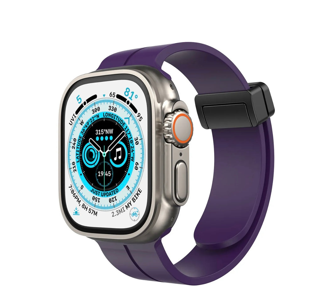 Magnetic silicone band for Apple Watch 42/44/45/49 fruit purple استيك ساعه و ليس ساعه