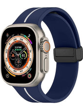 Load image into Gallery viewer, Apple Watch band silicone 42/44/45/49 -darkblue / white )
