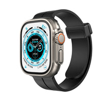 Load image into Gallery viewer, Magnetic silicone band for Apple Watch 42/44/45/49 black استيك ساعه و ليس ساعه
