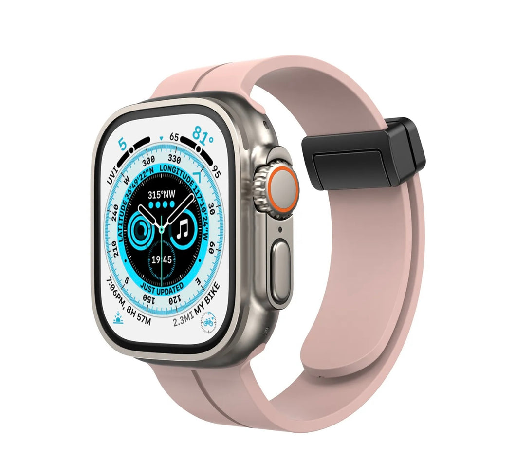 Magnetic silicone band for Apple Watch 42/44/45/49 (official fan) استيك ساعه و ليس ساعه