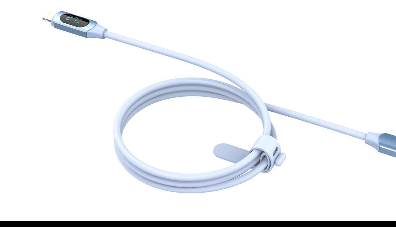 MAXCO 27 watt silicone cable digital display type-c to lighting  -200 cm