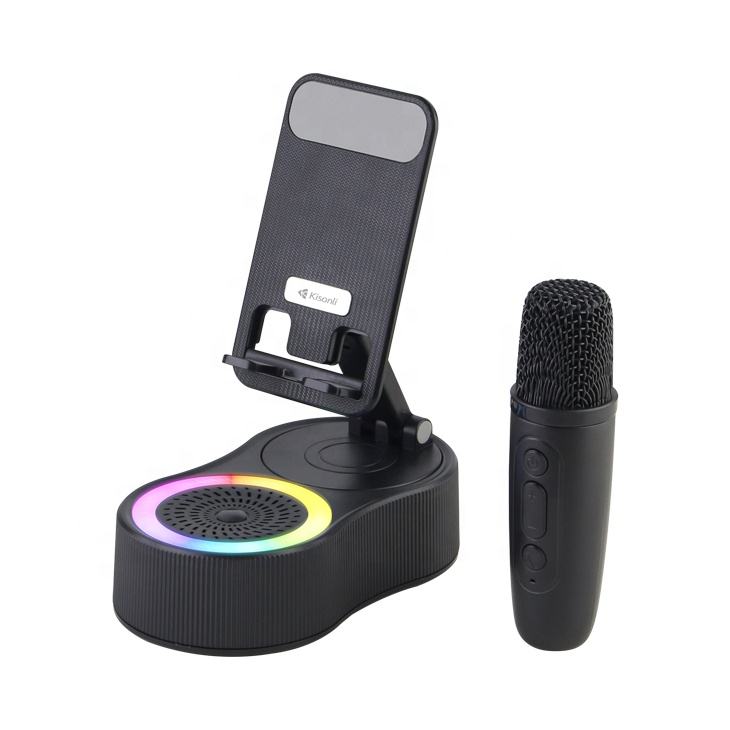 Kisonli G26 KTV Mini Karaoke Speaker with Phone Holder & RGB Lights