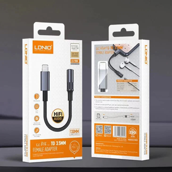 Ldnio LS-Y80i lightning TO 3.5MM Audio Jack Adapter