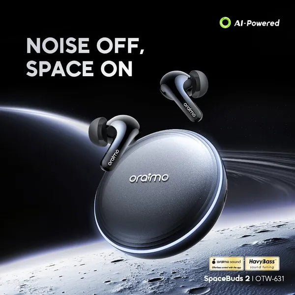 Oraimo SpaceBuds 2 (OTW-631) – AI-Powered ANC True Wireless Earbuds