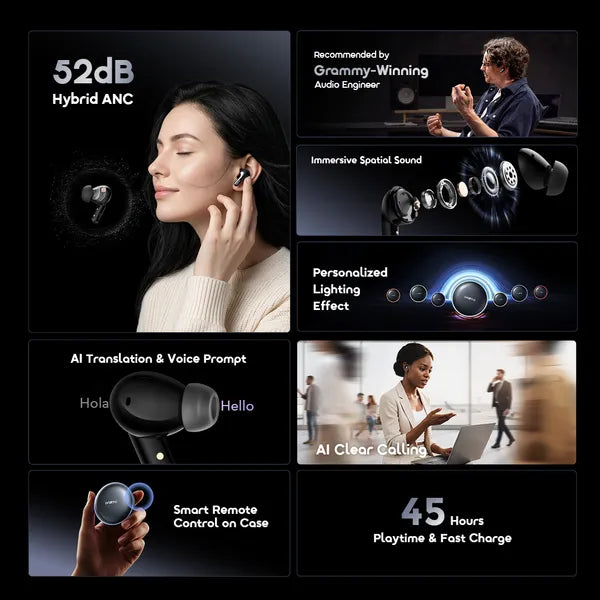 Oraimo SpaceBuds 2 (OTW-631) – AI-Powered ANC True Wireless Earbuds