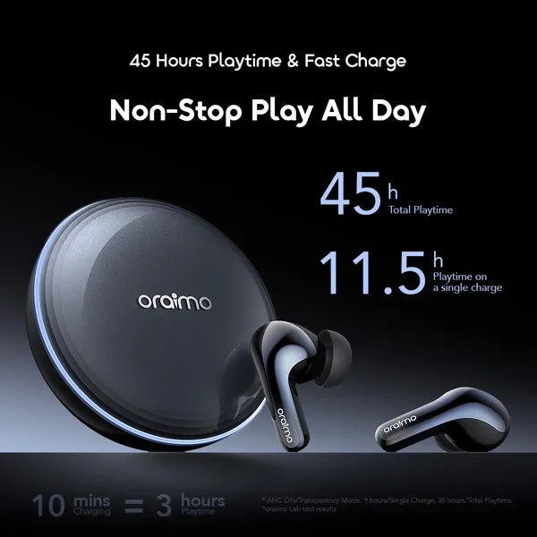 Oraimo SpaceBuds 2 (OTW-631) – AI-Powered ANC True Wireless Earbuds