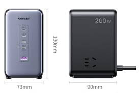 UGREEN 200W USB C GaN Charger-5 Ports Desktop Charger and 2 power socket